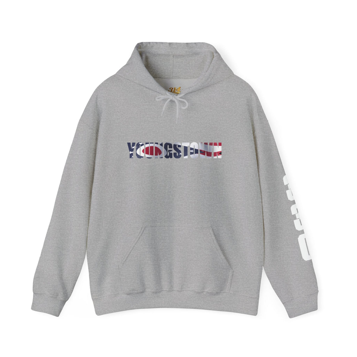 Ohio Flag Hoodie — State Outline with American Stars & Stripes Design - 314 Originals