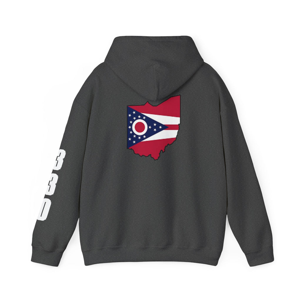 Ohio Flag Hoodie — State Outline with American Stars & Stripes Design - 314 Originals