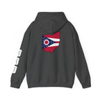 Ohio Flag Hoodie — State Outline with American Stars & Stripes Design - 314 Originals