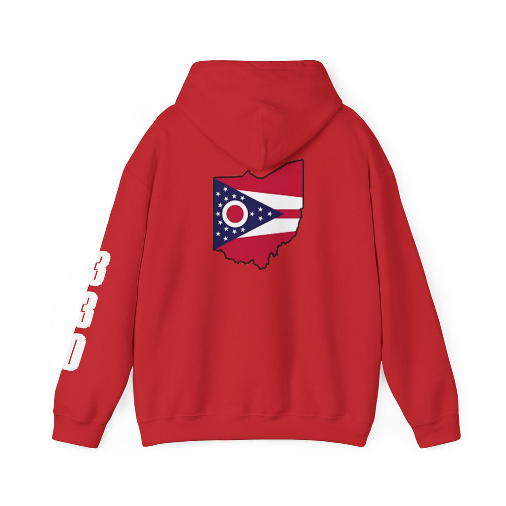Ohio Flag Hoodie — State Outline with American Stars & Stripes Design - 314 Originals