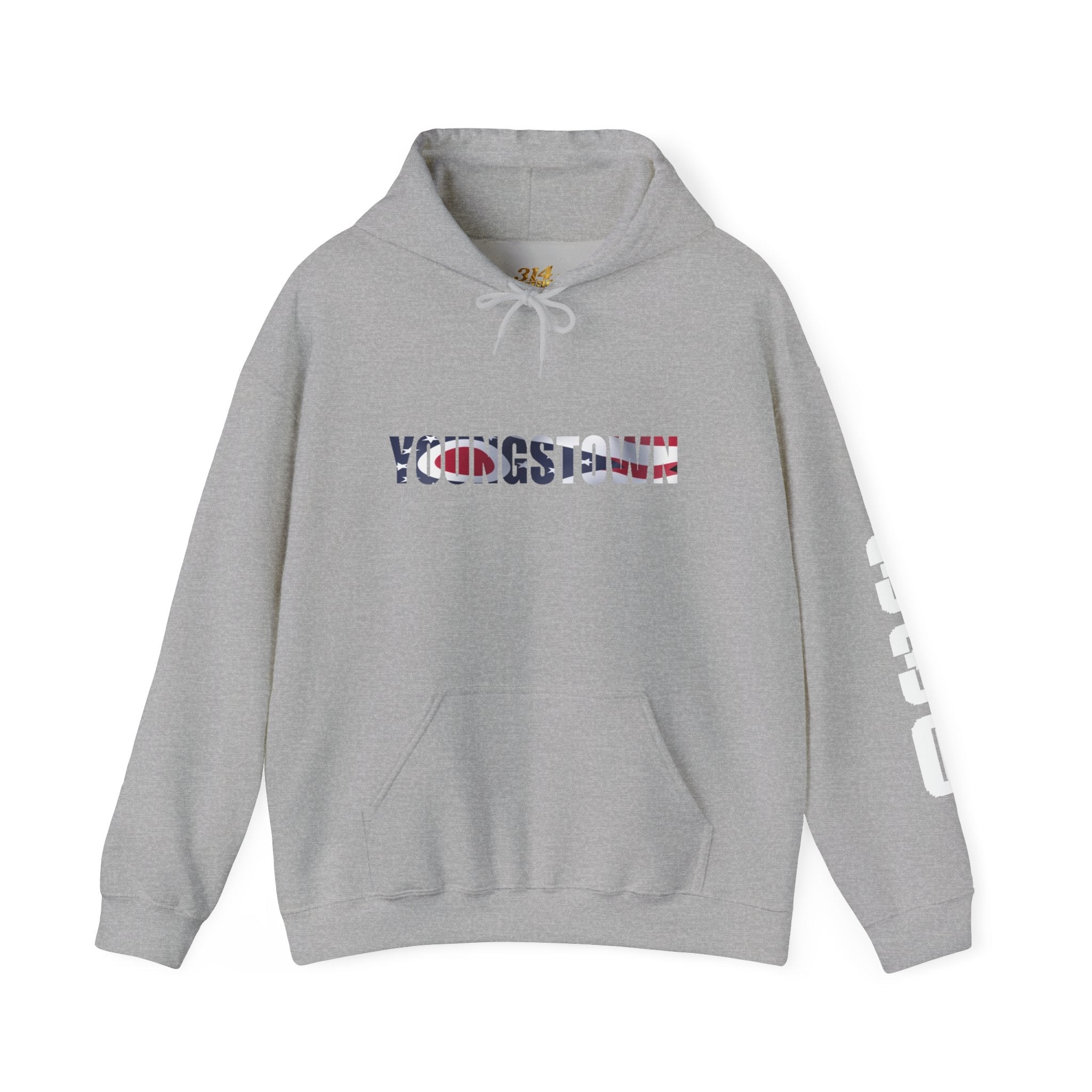 Ohio Flag Hoodie — State Outline with American Stars & Stripes Design - 314 Originals