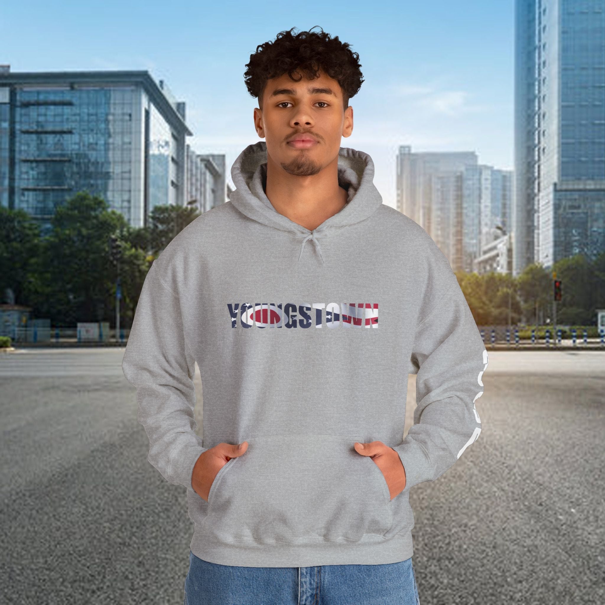 Ohio Flag Hoodie — State Outline with American Stars & Stripes Design - 314 Originals
