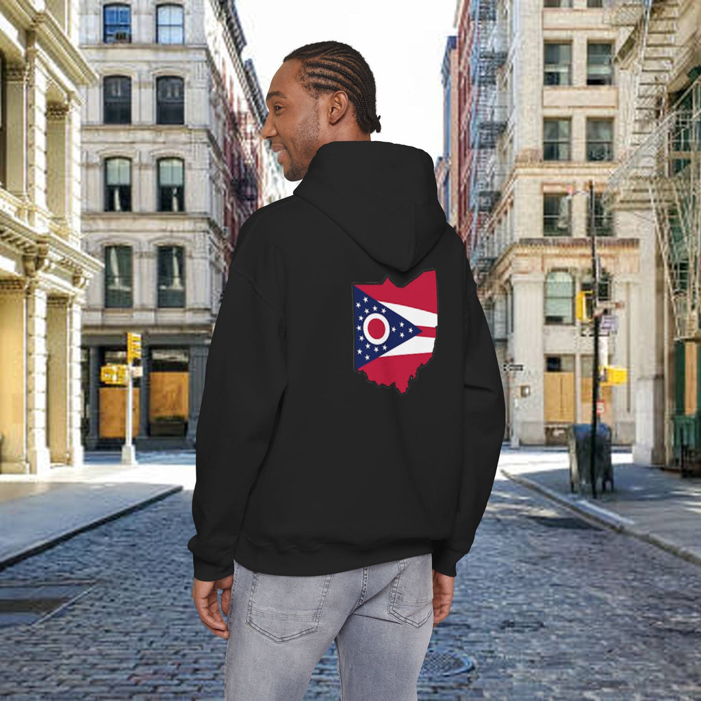 Ohio Flag Hoodie — State Outline with American Stars & Stripes Design - 314 Originals