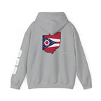 Ohio Flag Hoodie — State Outline with American Stars & Stripes Design - 314 Originals