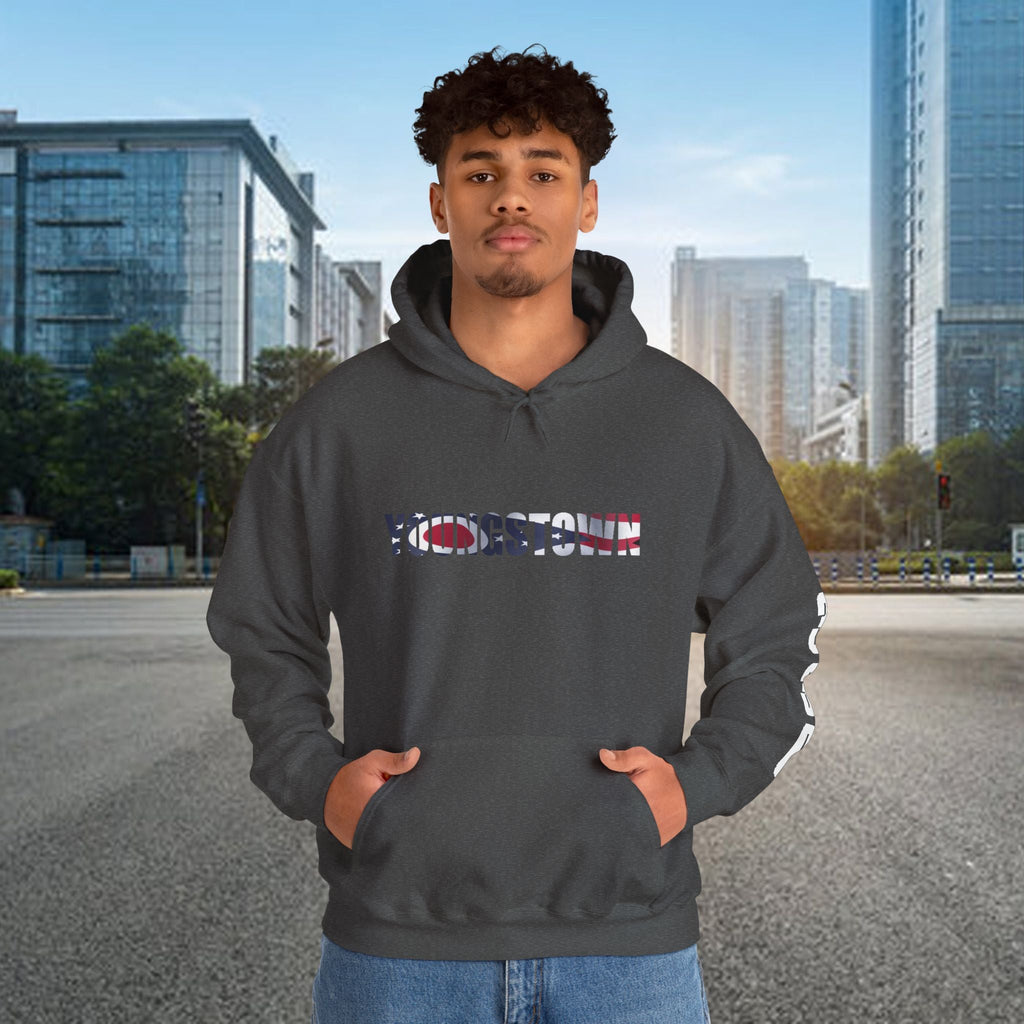 Ohio Flag Hoodie — State Outline with American Stars & Stripes Design - 314 Originals