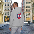 Ohio Flag Hoodie — State Outline with American Stars & Stripes Design - 314 Originals