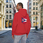 Ohio Flag Hoodie — State Outline with American Stars & Stripes Design - 314 Originals