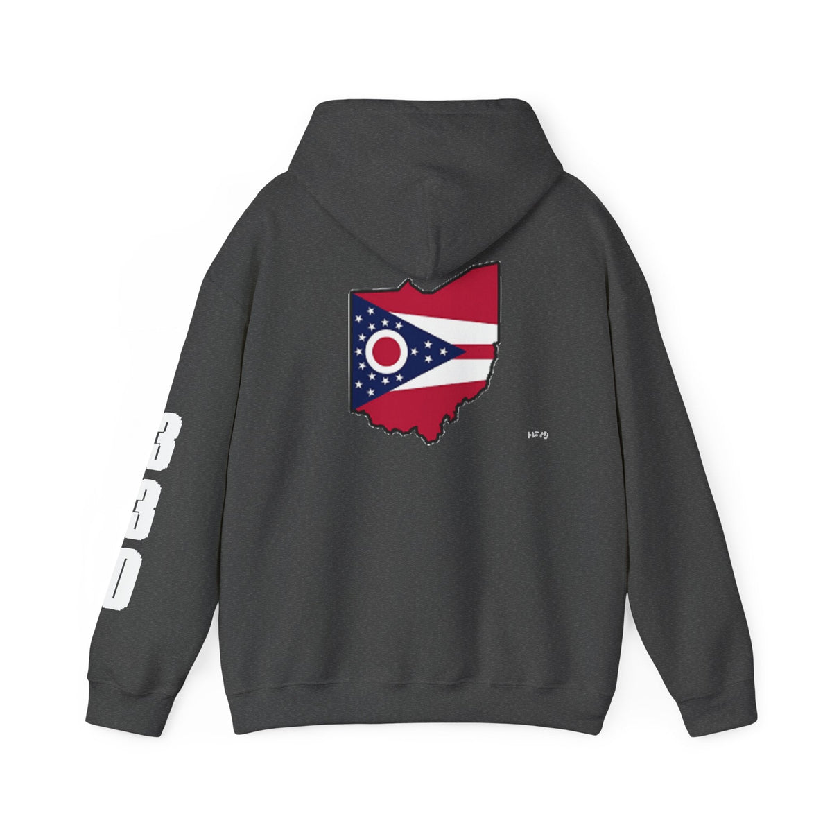 Ohio Flag Hoodie — State Outline with American Stars & Stripes Design - 314 Originals