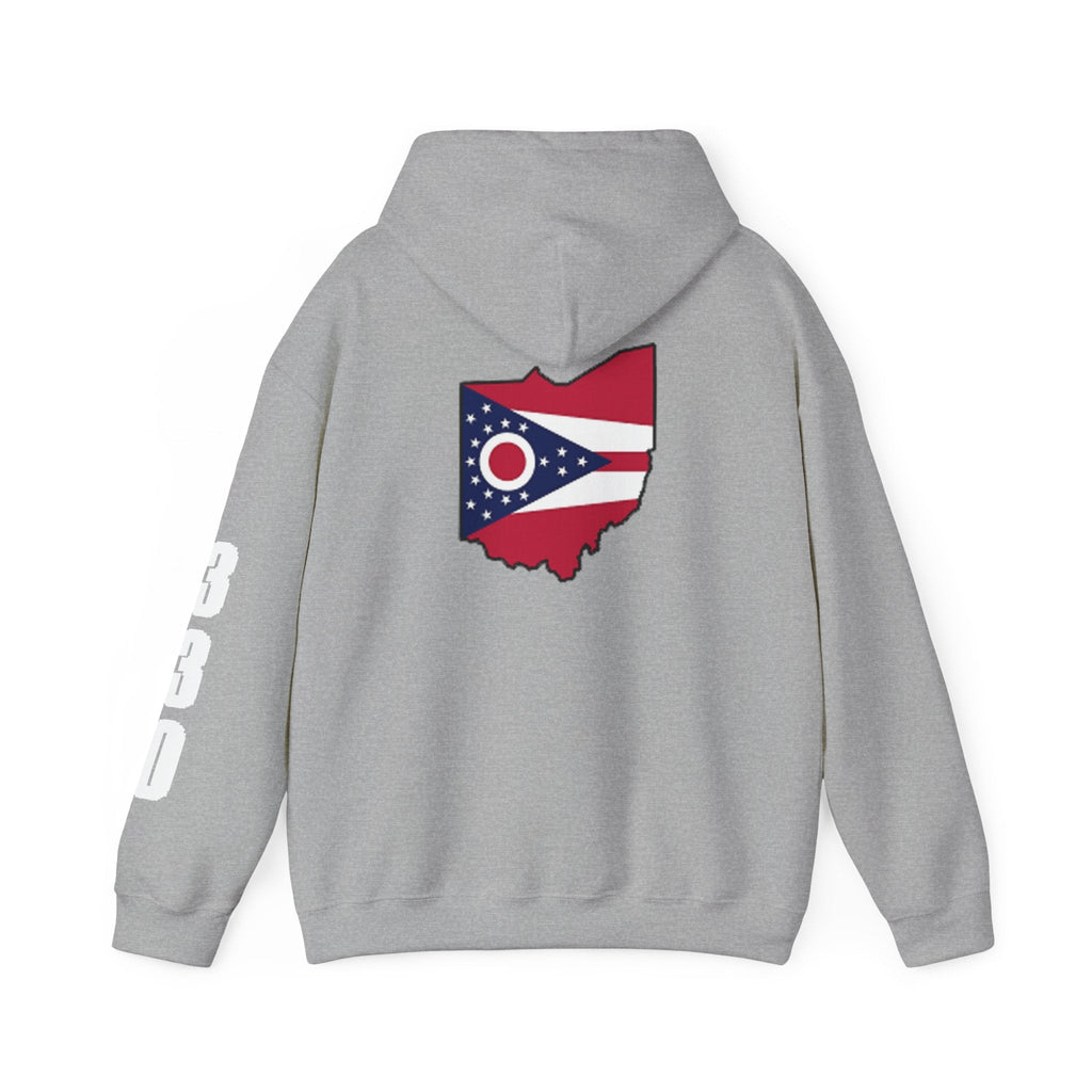 Ohio Flag Hoodie — State Outline with American Stars & Stripes Design - 314 Originals