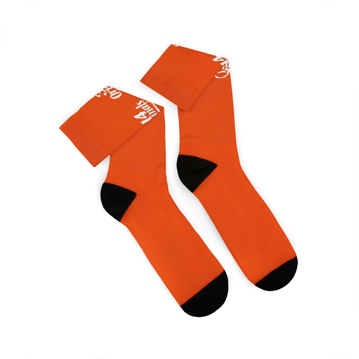 Orange Sublimation Socks with '314 Originals' Script — Athletic Crew Socks - 314 Originals