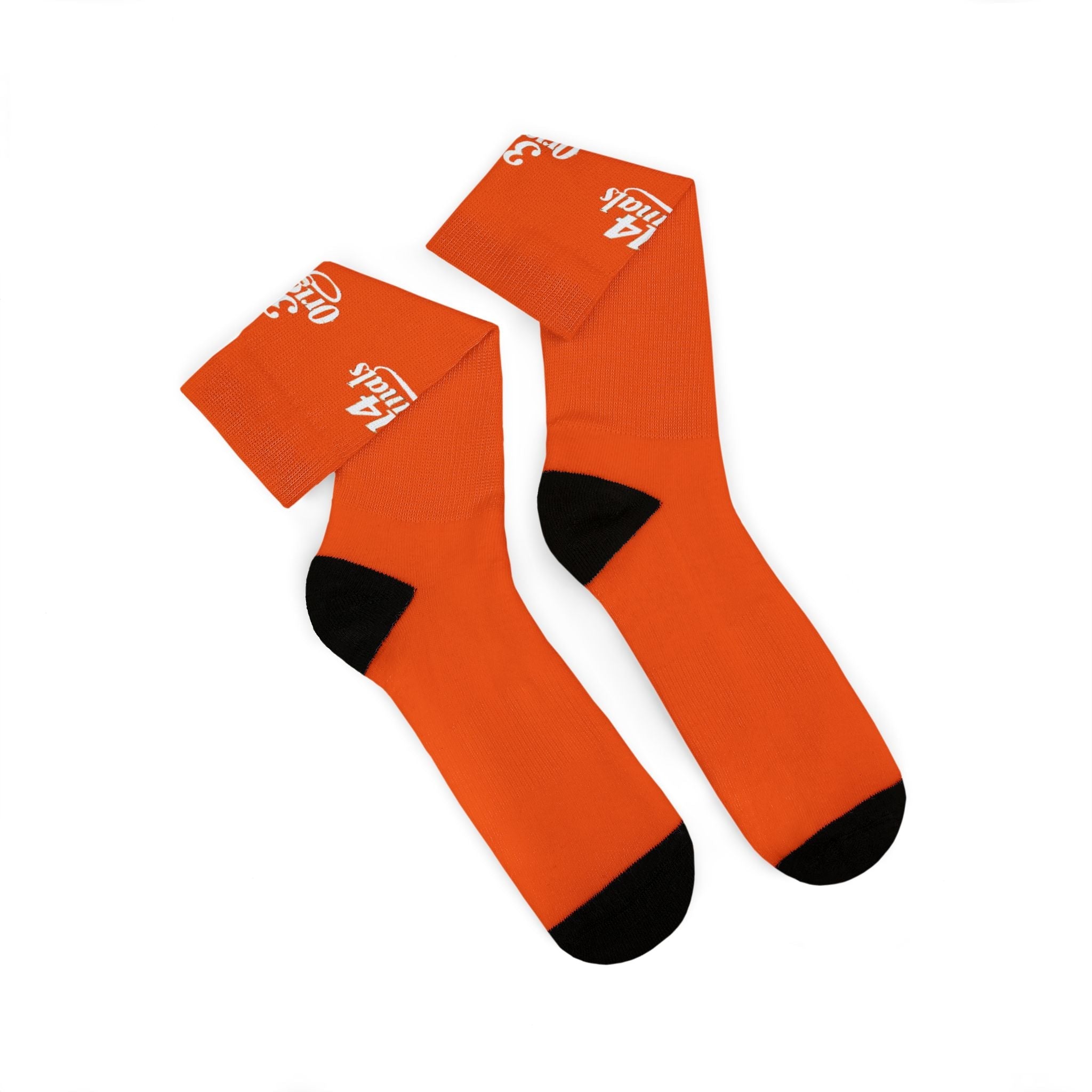 Orange Sublimation Socks with '314 Originals' Script — Athletic Crew Socks - 314 Originals