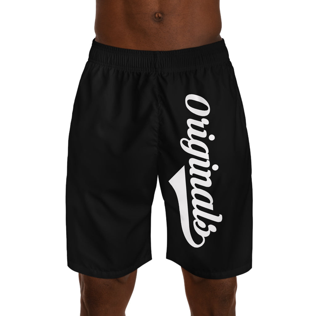 Originals Vertical Script Men's Jogger Shorts — Black Athletic Casual Summer Shorts - 314 Originals