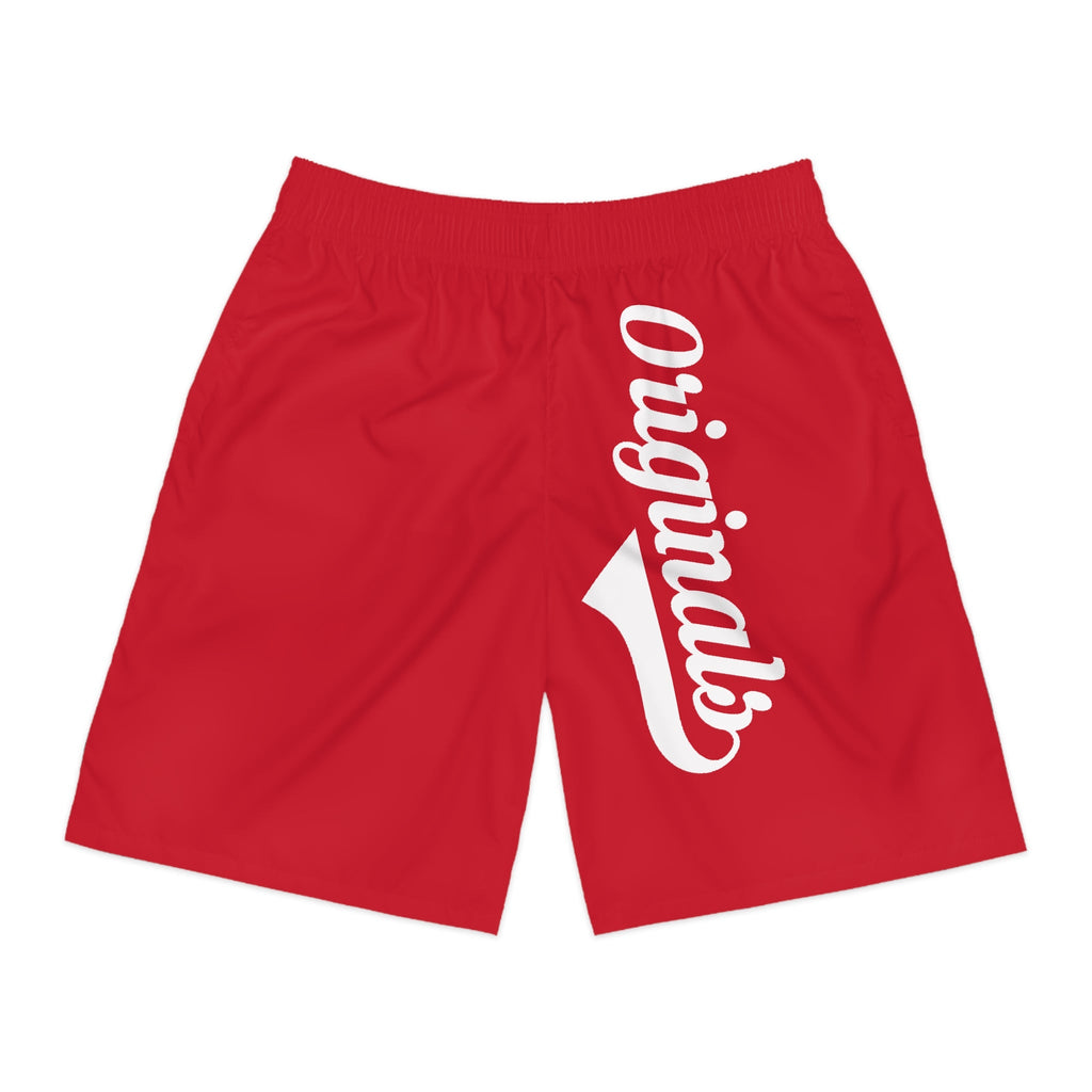 Originals Vertical Script Men's Jogger Shorts — Red Athletic Casual Summer Shorts - 314 Originals