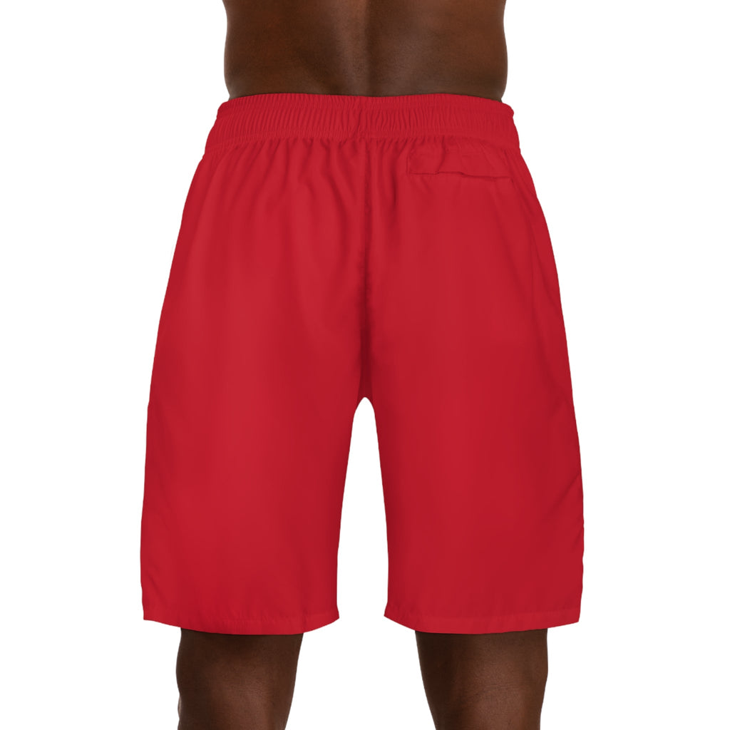 Originals Vertical Script Men's Jogger Shorts — Red Athletic Casual Summer Shorts - 314 Originals