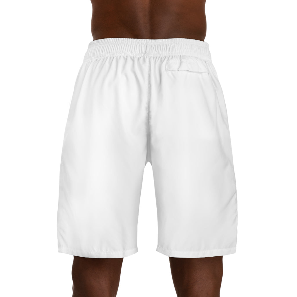 Originals Vertical Script Men's Jogger Shorts — White Athletic Casual Summer Shorts - 314 Originals