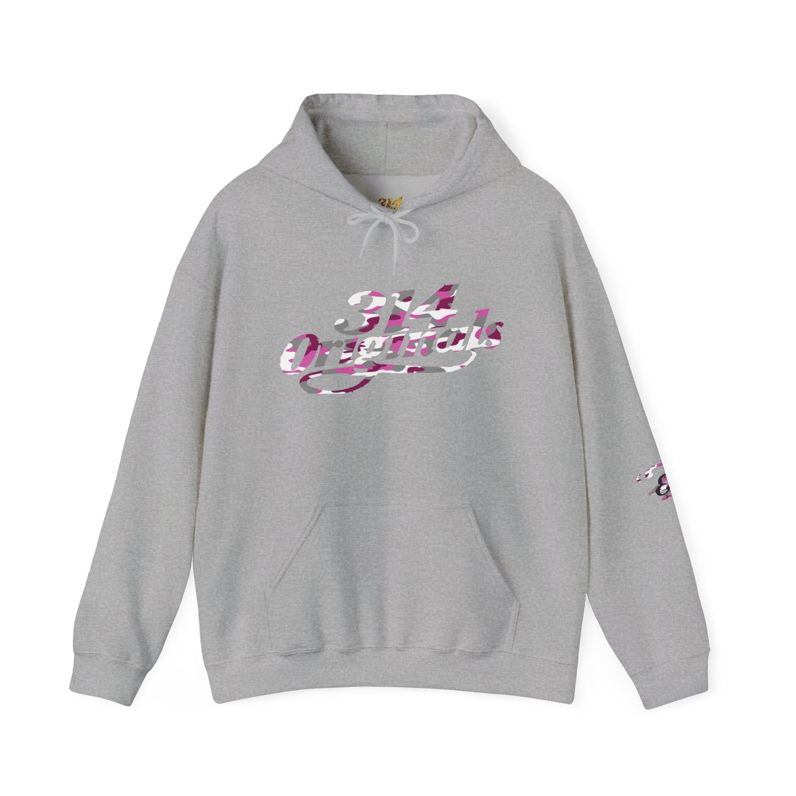 Pink Camo '314' Script Hoodie — City Pride Casual Pullover - 314 Originals