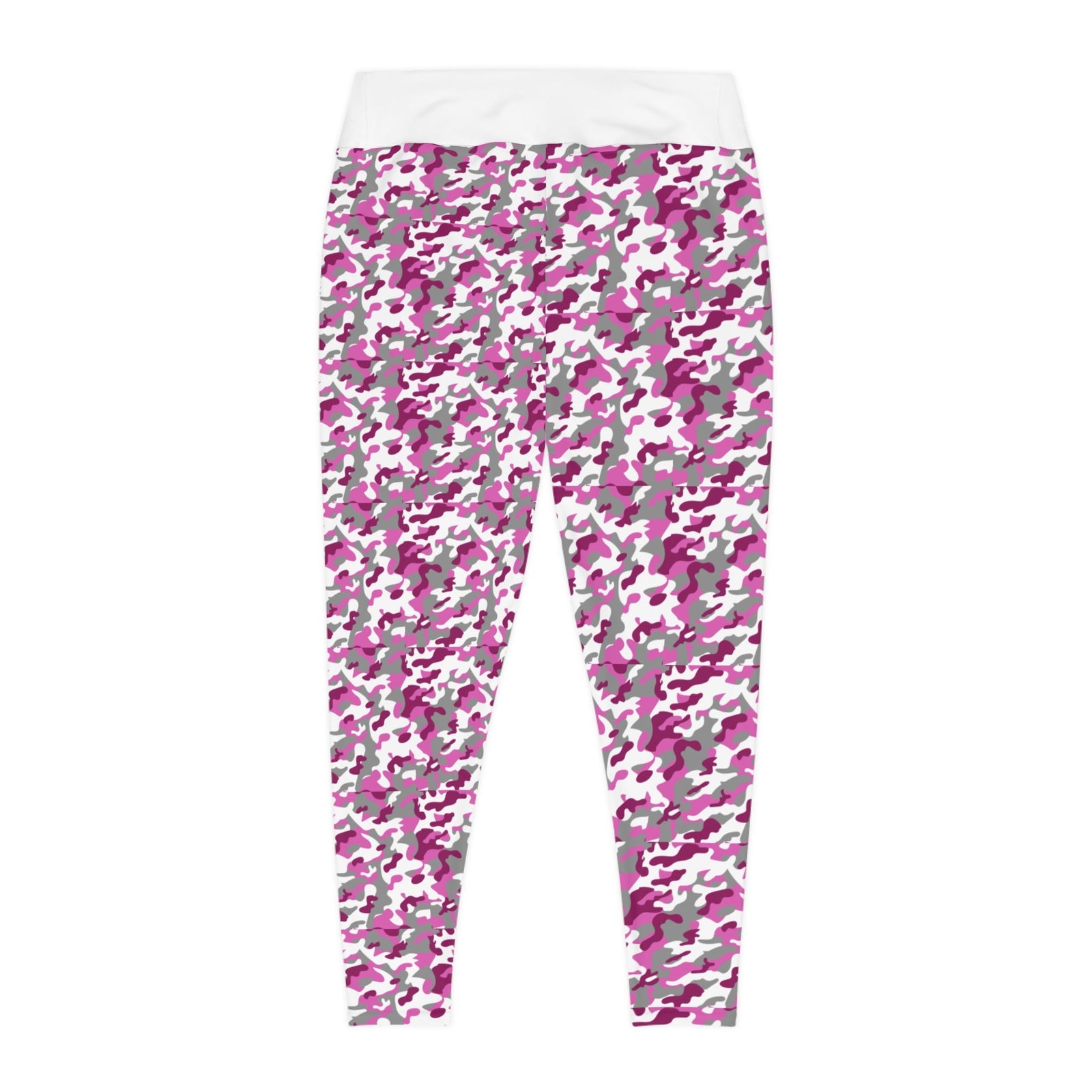 Pink Camo Plus Size Leggings — Subtle Side Script Graphic, Comfortable Everyday Activewear - 314 Originals