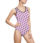 Pink Polka Dot One-Piece Swimsuit — Classic Women's Swimwear - 314 Originals