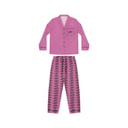 Pink Satin Pajama Set – All-Over Crown Print Women's Sleepwear - 314 Originals