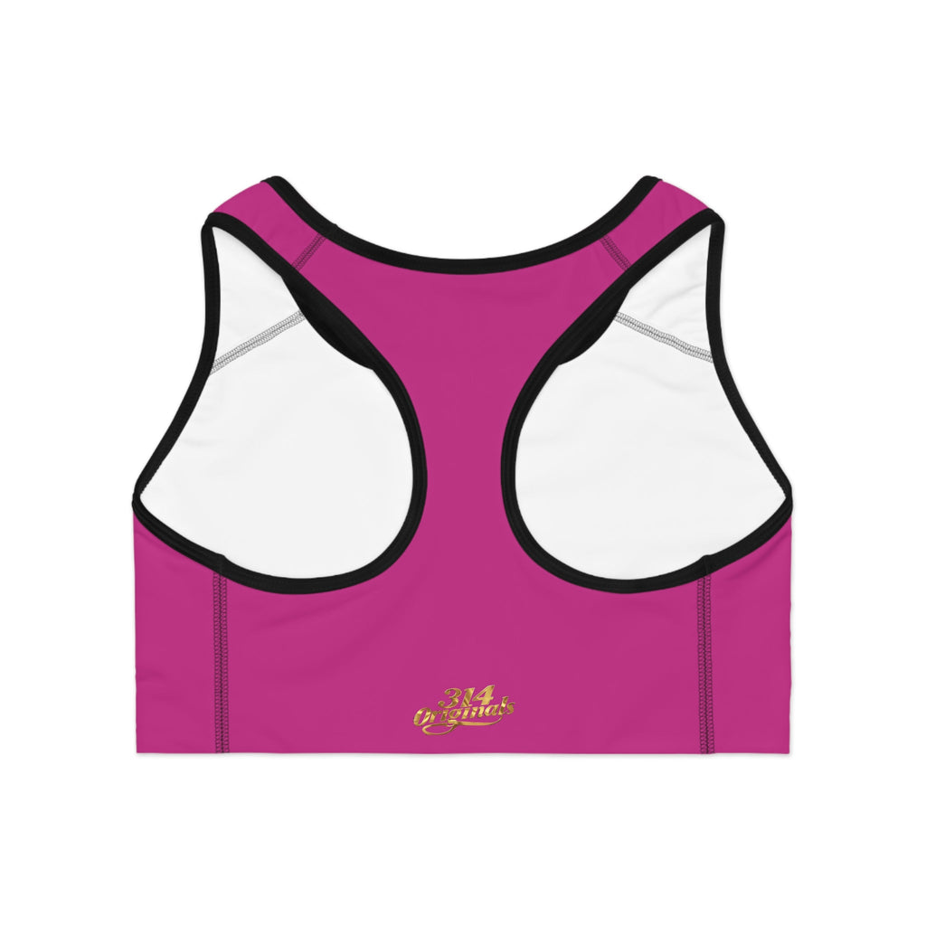 Pink Sports Bra — "Originals" Pink Script Athletic Crop Top - 314 Originals