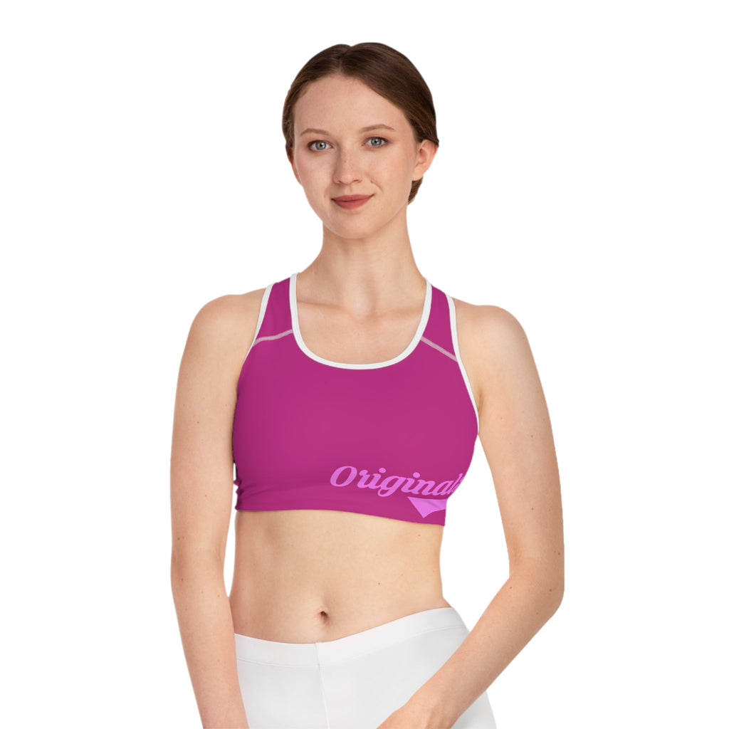 Pink Sports Bra — "Originals" Pink Script Athletic Crop Top - 314 Originals