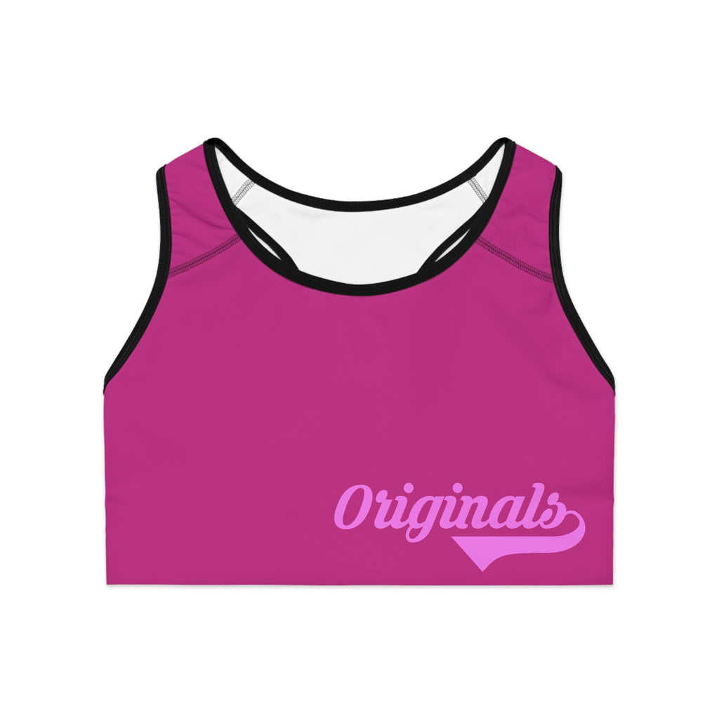 Pink Sports Bra — "Originals" Pink Script Athletic Crop Top - 314 Originals