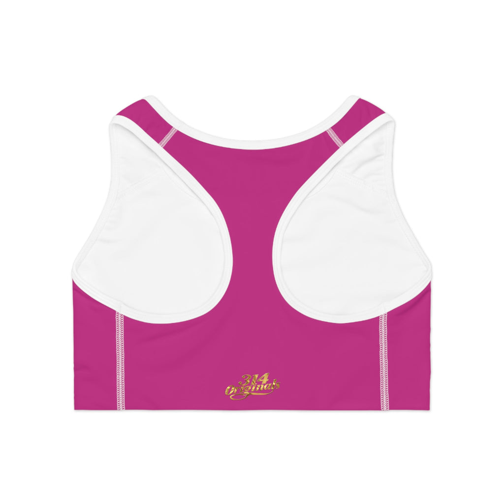 Pink Sports Bra — "Originals" Pink Script Athletic Crop Top - 314 Originals