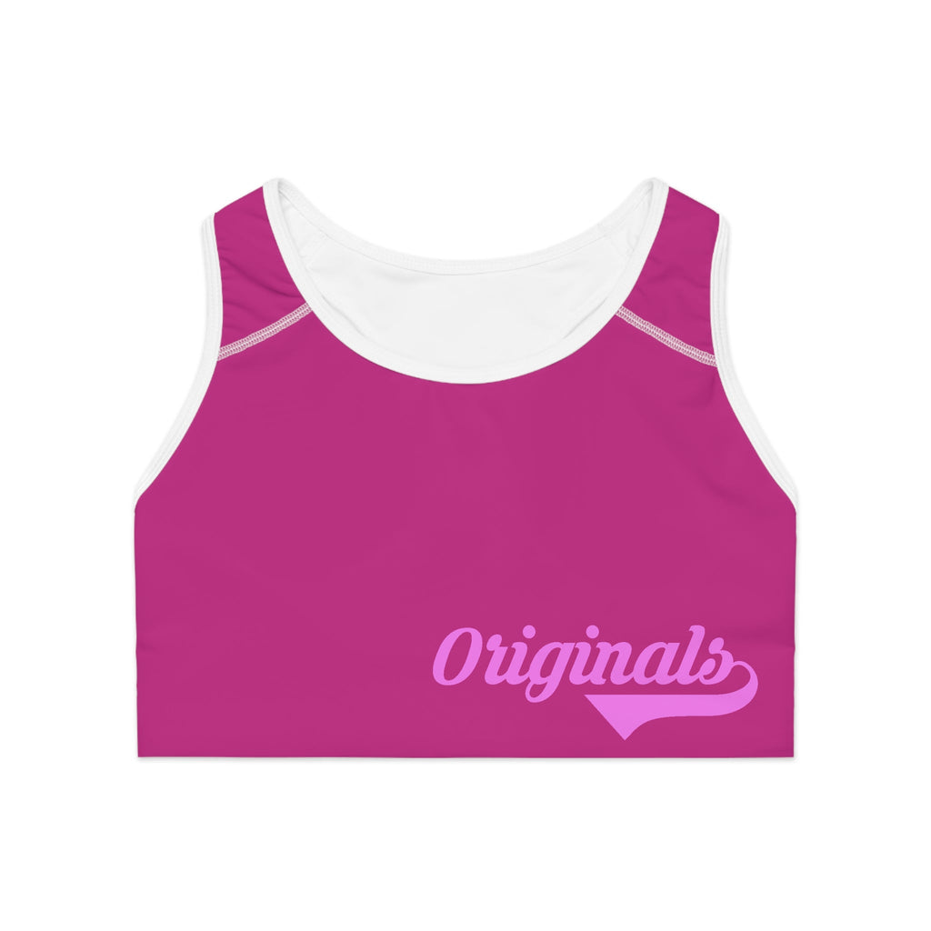 Pink Sports Bra — "Originals" Pink Script Athletic Crop Top - 314 Originals