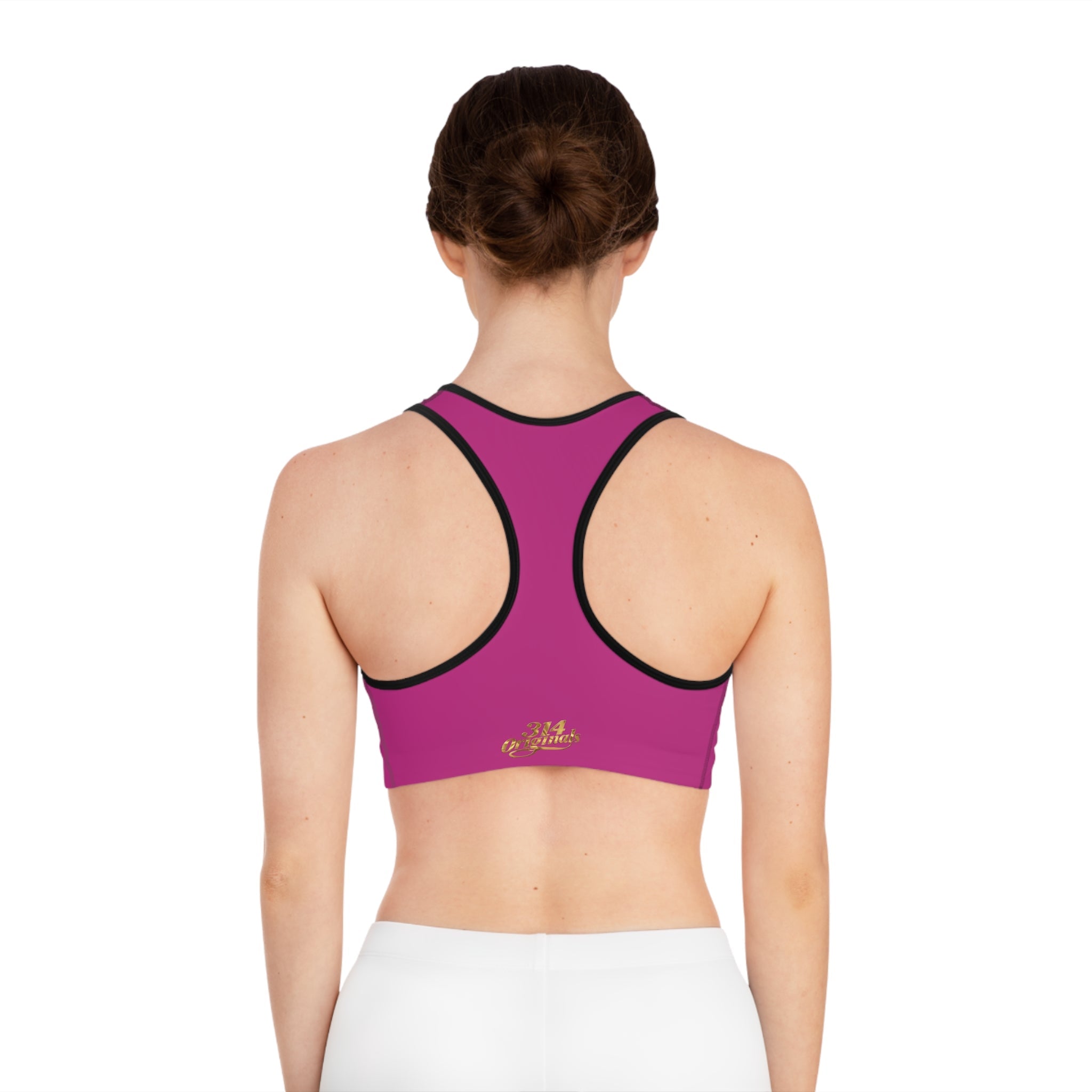 Pink Sports Bra — "Originals" Pink Script Athletic Crop Top - 314 Originals