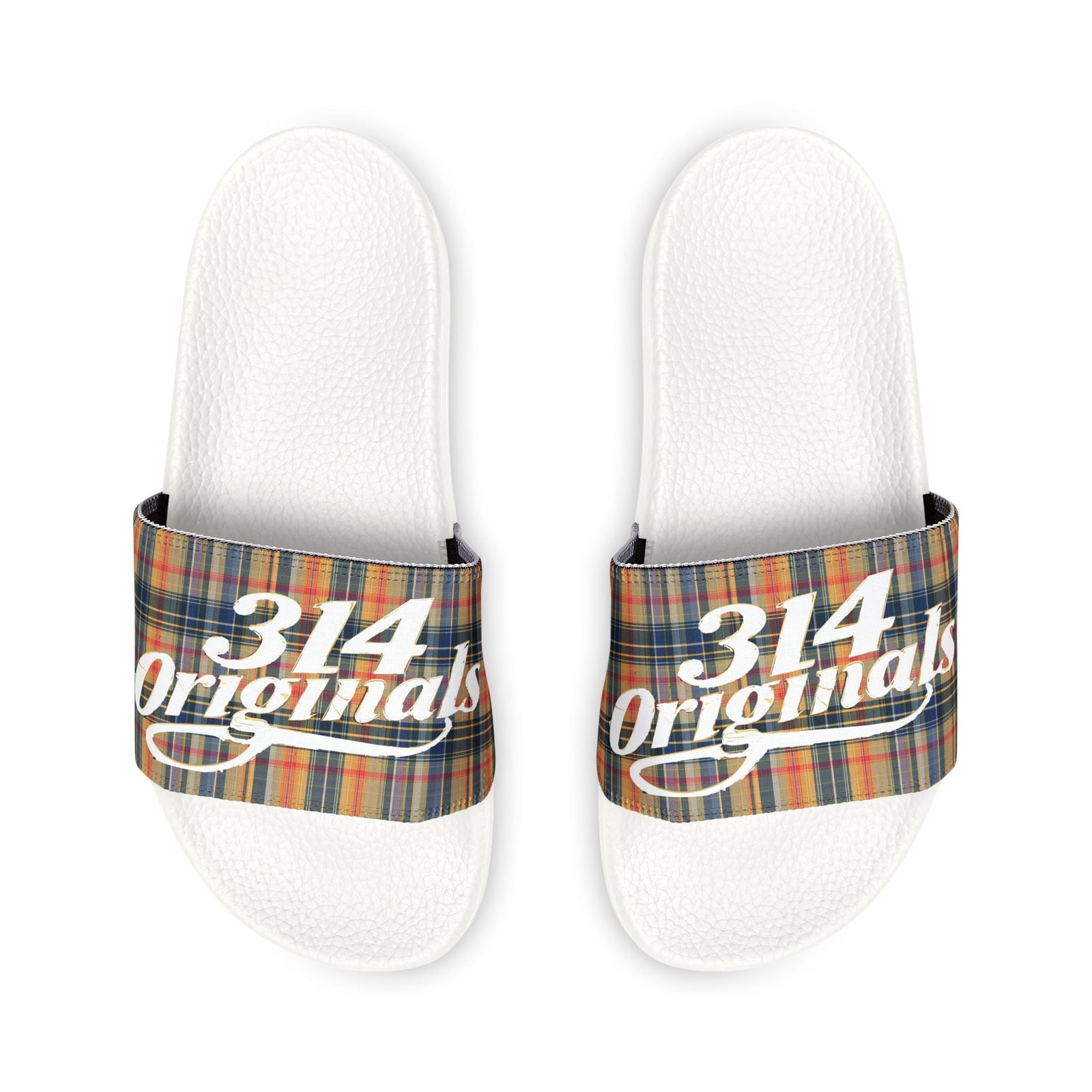 Plaid '314 Originals' Removable-Strap Slide Sandals - 314 Originals