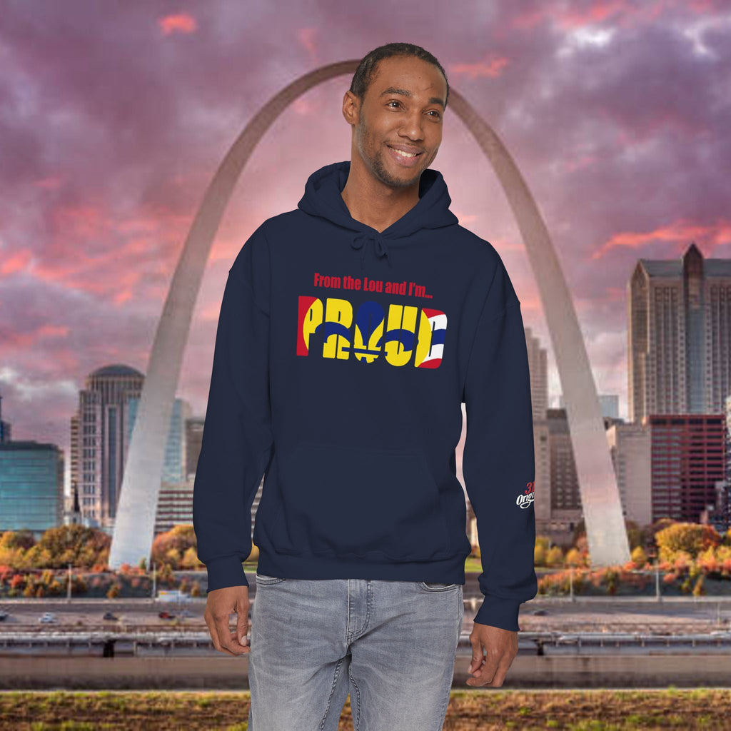 Proud Missouri Fleur-de-lis Hoodie — From the Lou St. Louis Pride Sweatshirt - 314 Originals