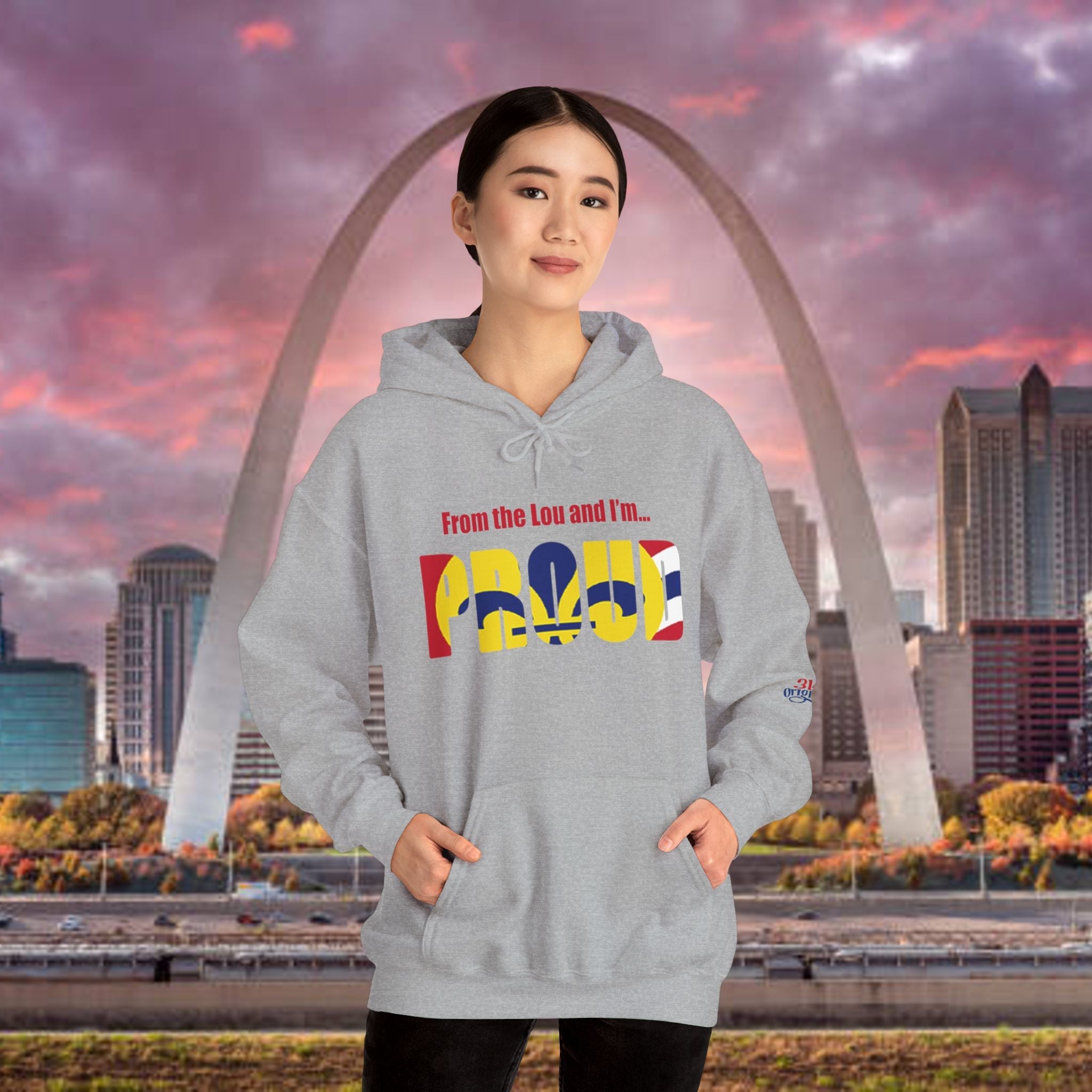 Proud Missouri Fleur-de-lis Hoodie — From the Lou St. Louis Pride Sweatshirt - 314 Originals