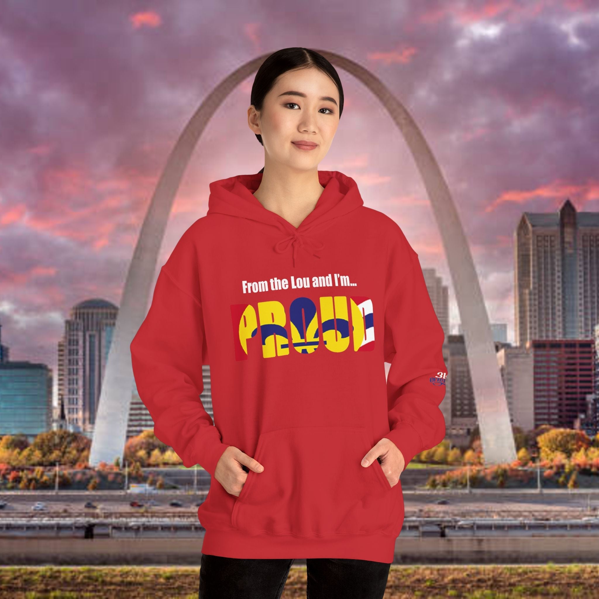 Proud Missouri Fleur-de-lis Hoodie — From the Lou St. Louis Pride Sweatshirt - 314 Originals