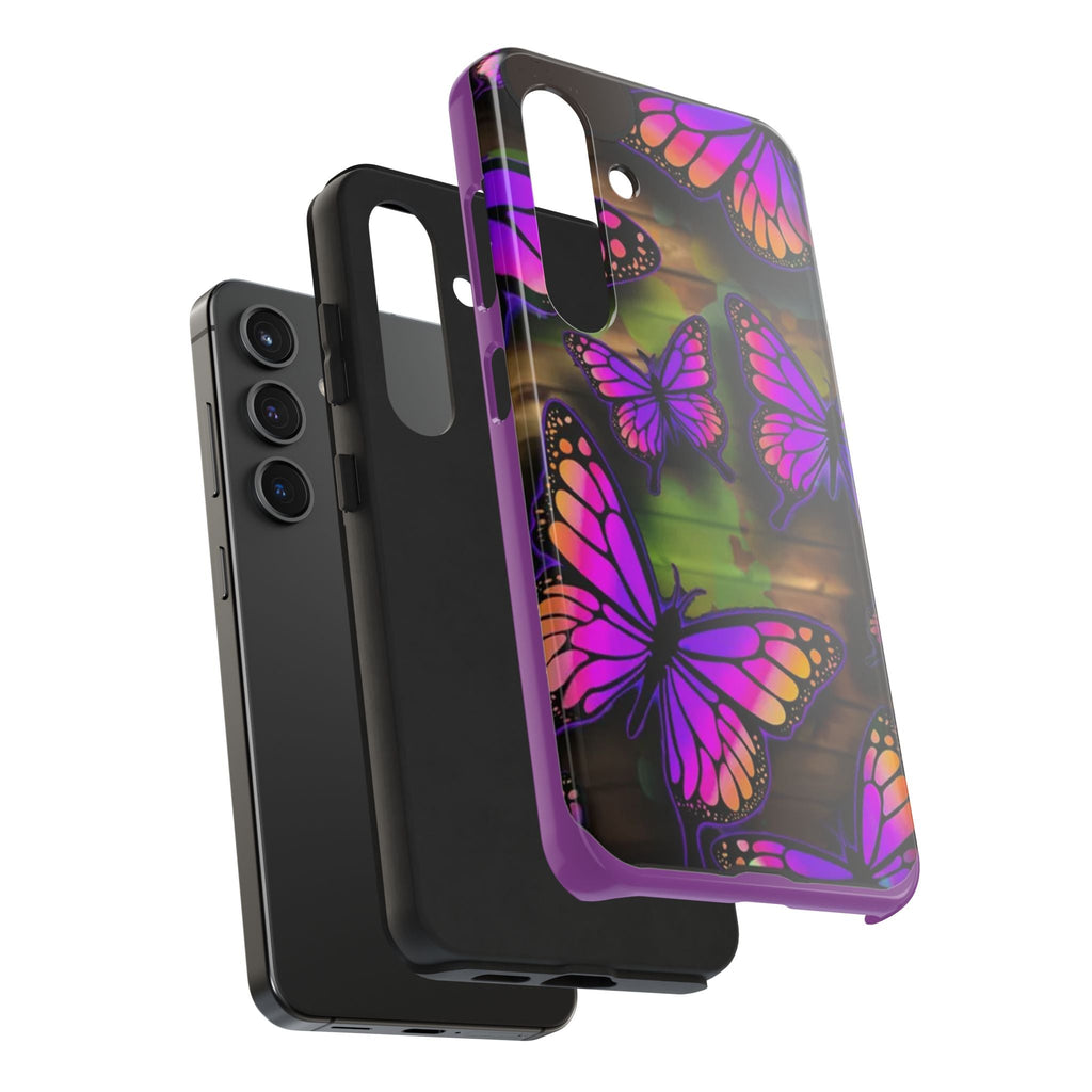 Purple Monarch Butterfly Tough Phone Case — Floral Nature Protective Cover - 314 Originals