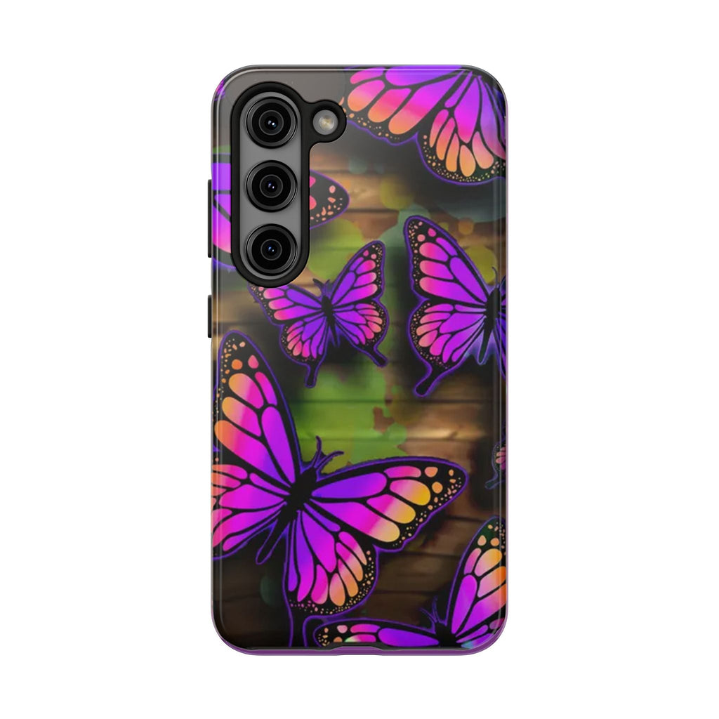 Purple Monarch Butterfly Tough Phone Case — Floral Nature Protective Cover - 314 Originals