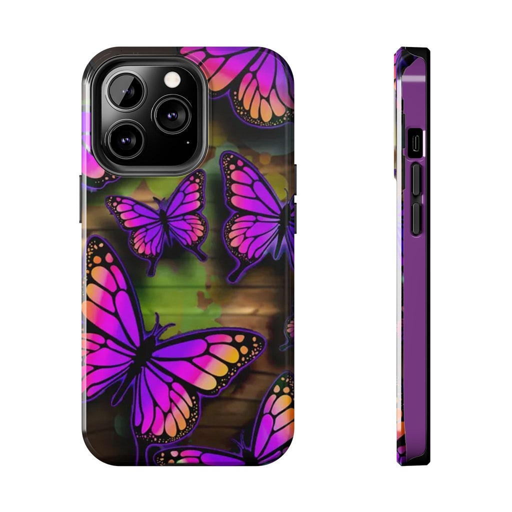 Purple Monarch Butterfly Tough Phone Case — Floral Nature Protective Cover - 314 Originals