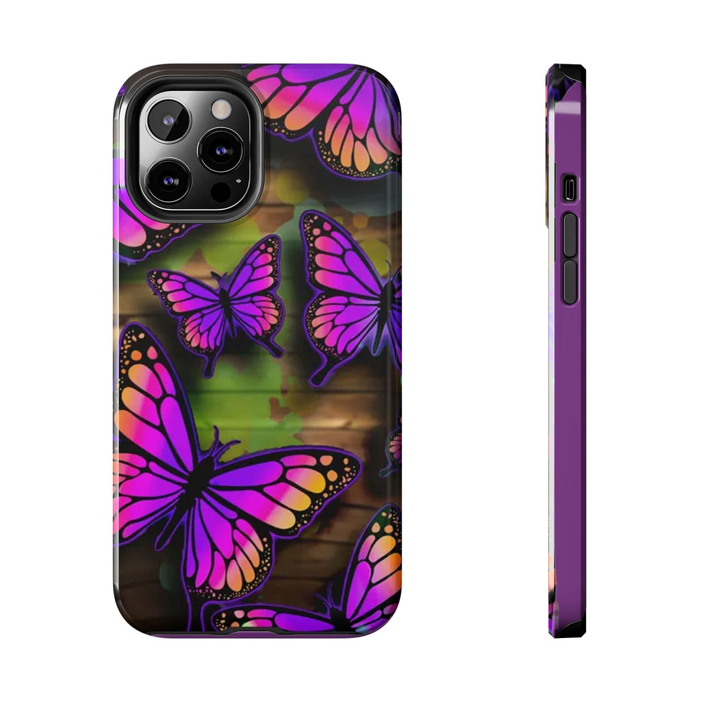 Purple Monarch Butterfly Tough Phone Case — Floral Nature Protective Cover - 314 Originals