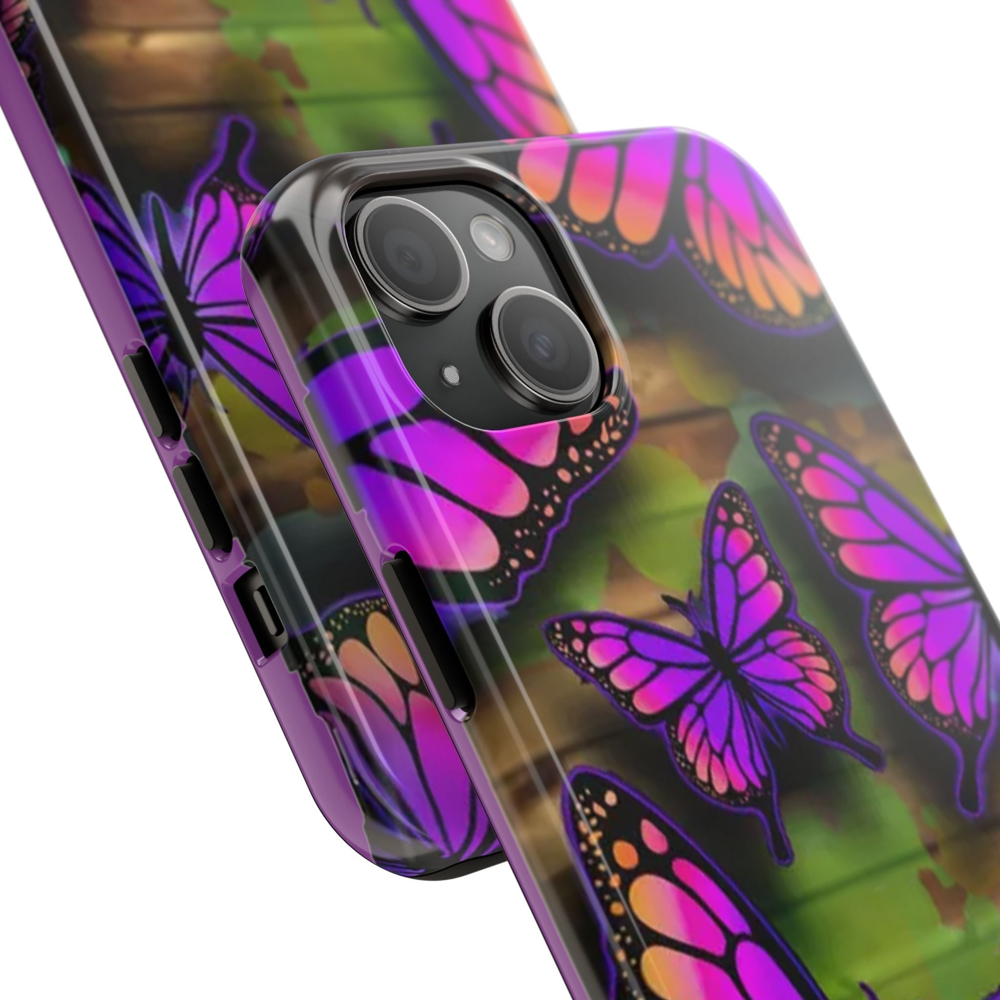 Purple Monarch Butterfly Tough Phone Case — Floral Nature Protective Cover - 314 Originals