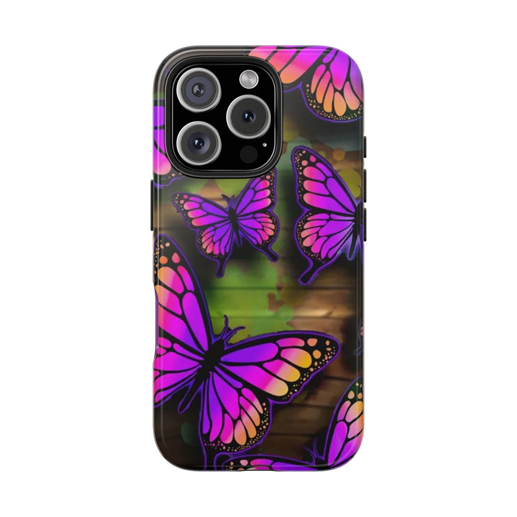 Purple Monarch Butterfly Tough Phone Case — Floral Nature Protective Cover - 314 Originals