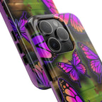 Purple Monarch Butterfly Tough Phone Case — Floral Nature Protective Cover - 314 Originals
