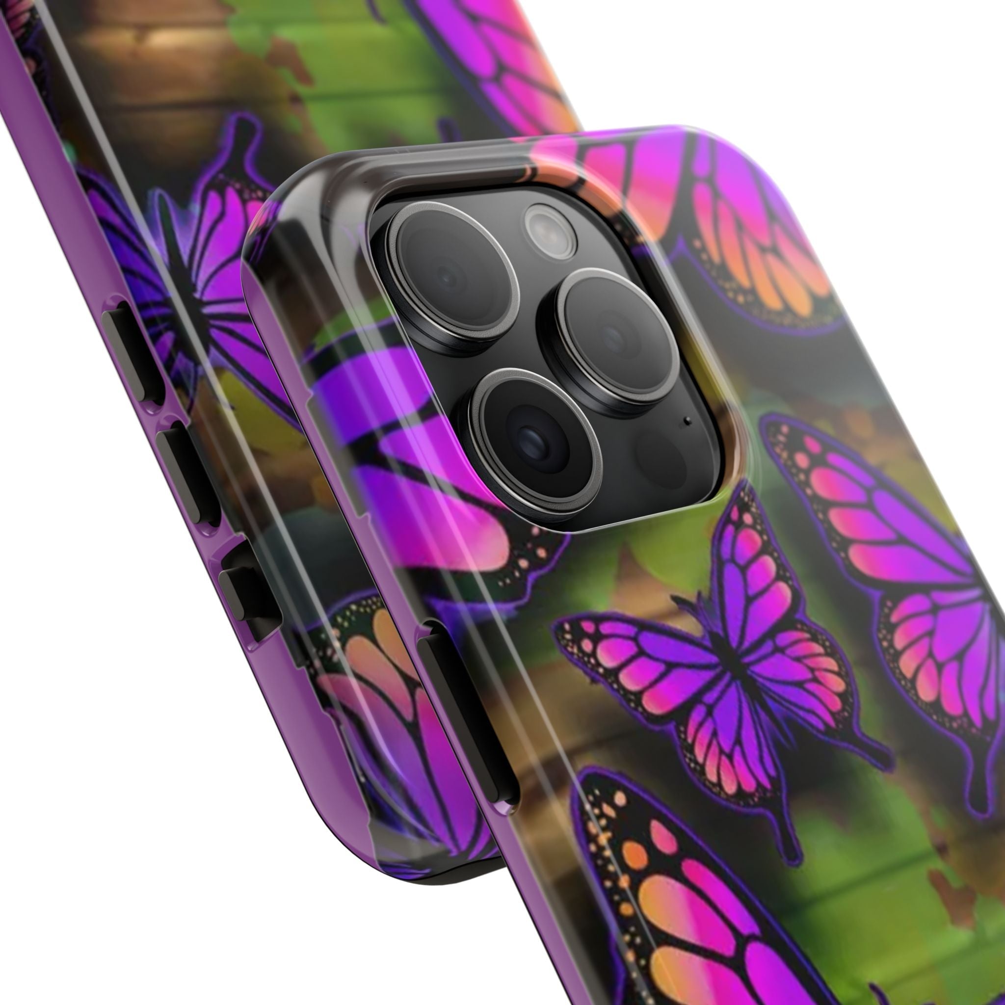 Purple Monarch Butterfly Tough Phone Case — Floral Nature Protective Cover - 314 Originals