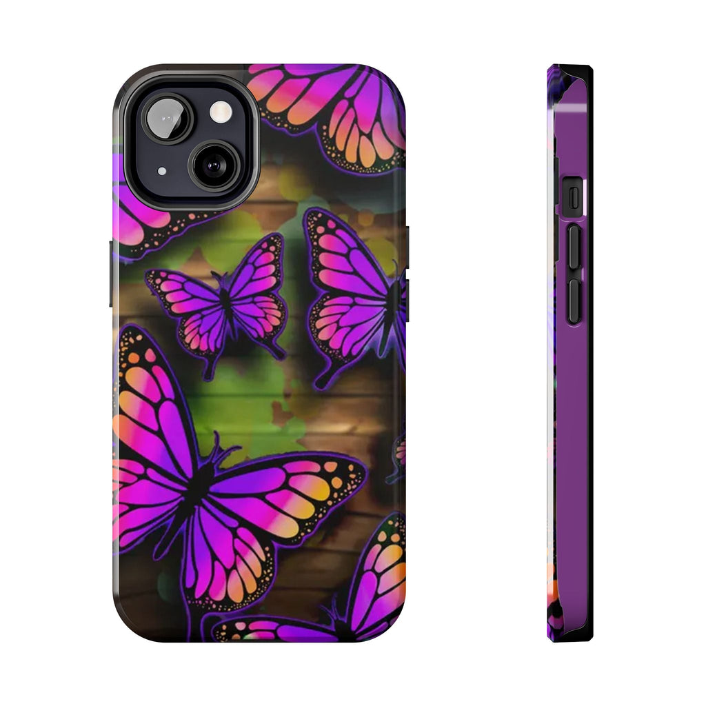 Purple Monarch Butterfly Tough Phone Case — Floral Nature Protective Cover - 314 Originals