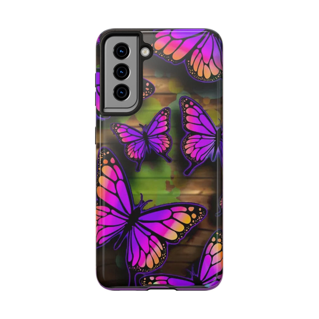 Purple Monarch Butterfly Tough Phone Case — Floral Nature Protective Cover - 314 Originals