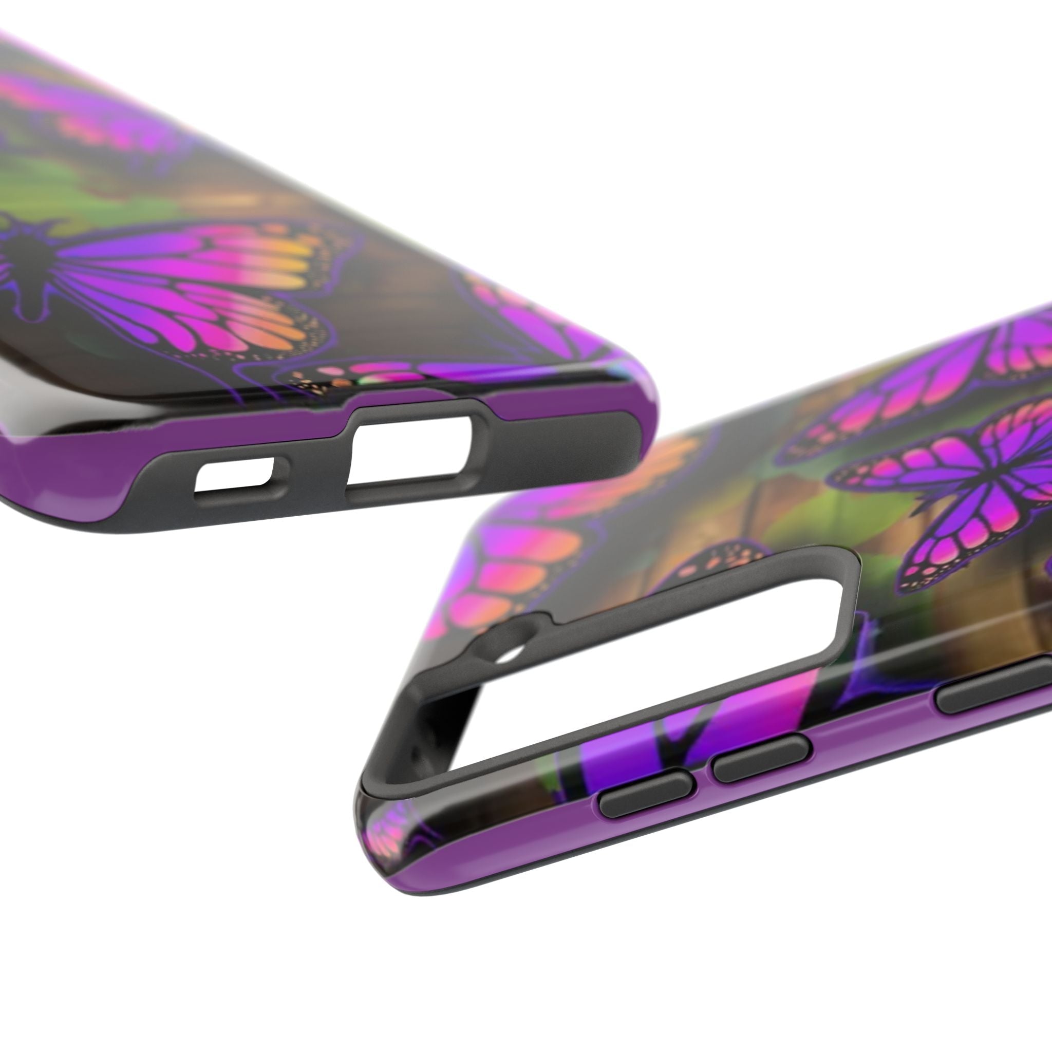 Purple Monarch Butterfly Tough Phone Case — Floral Nature Protective Cover - 314 Originals
