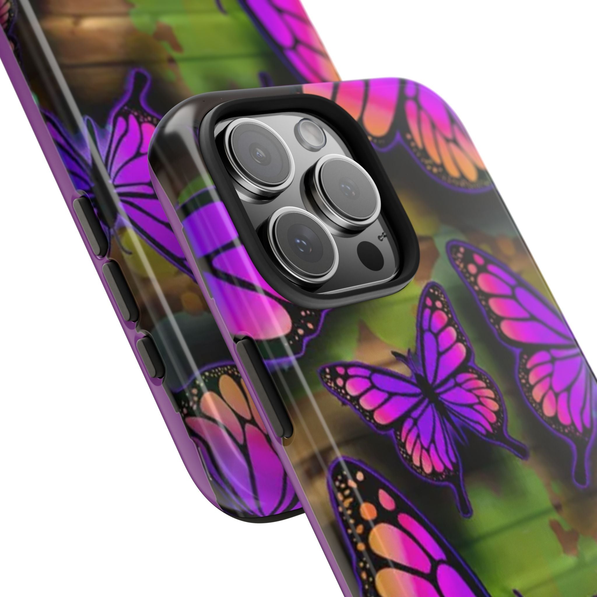 Purple Monarch Butterfly Tough Phone Case — Floral Nature Protective Cover - 314 Originals