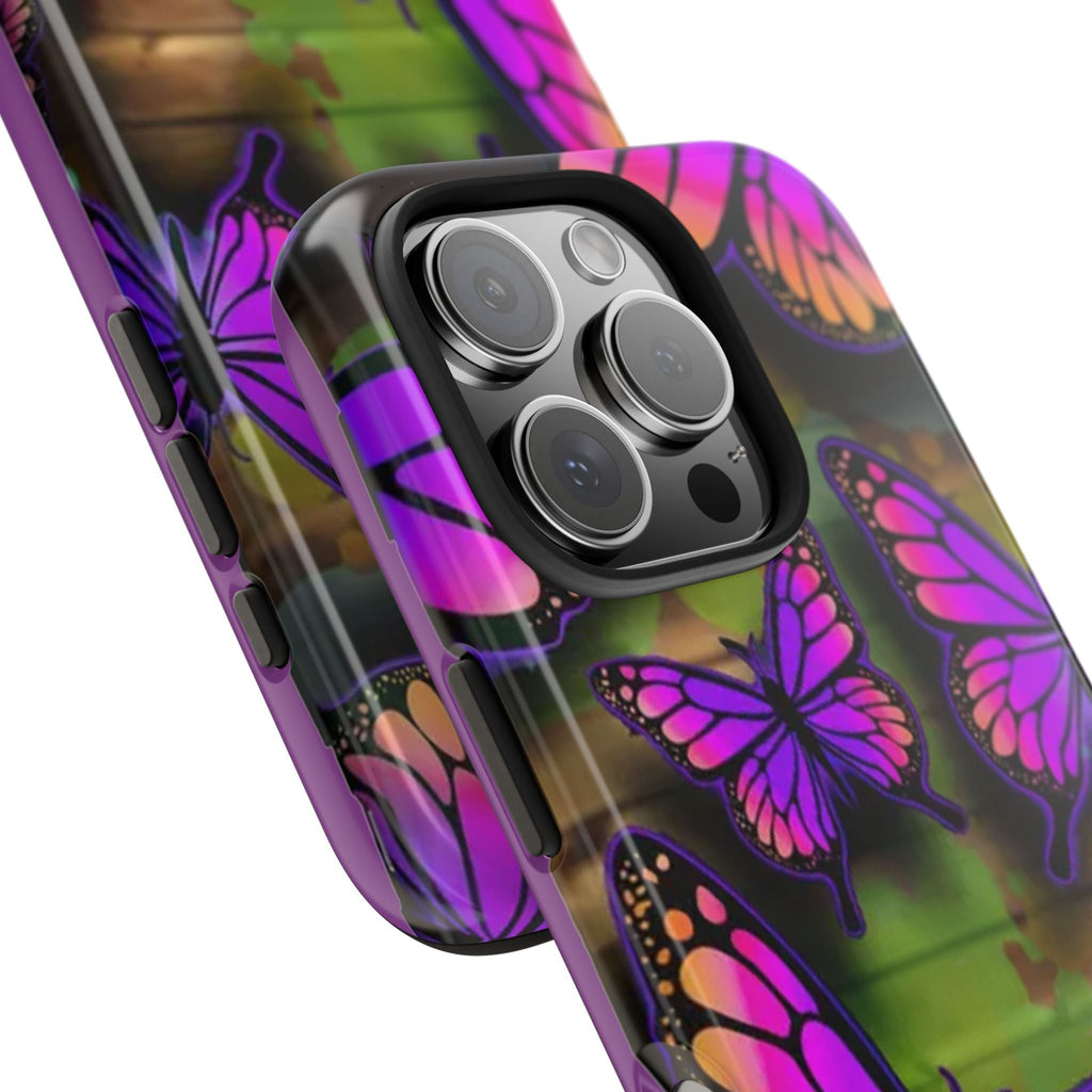 Purple Monarch Butterfly Tough Phone Case — Floral Nature Protective Cover - 314 Originals