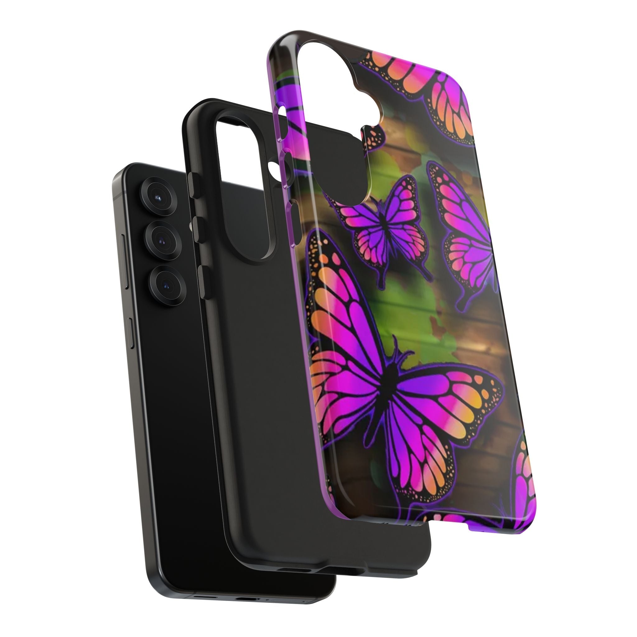 Purple Monarch Butterfly Tough Phone Case — Floral Nature Protective Cover - 314 Originals
