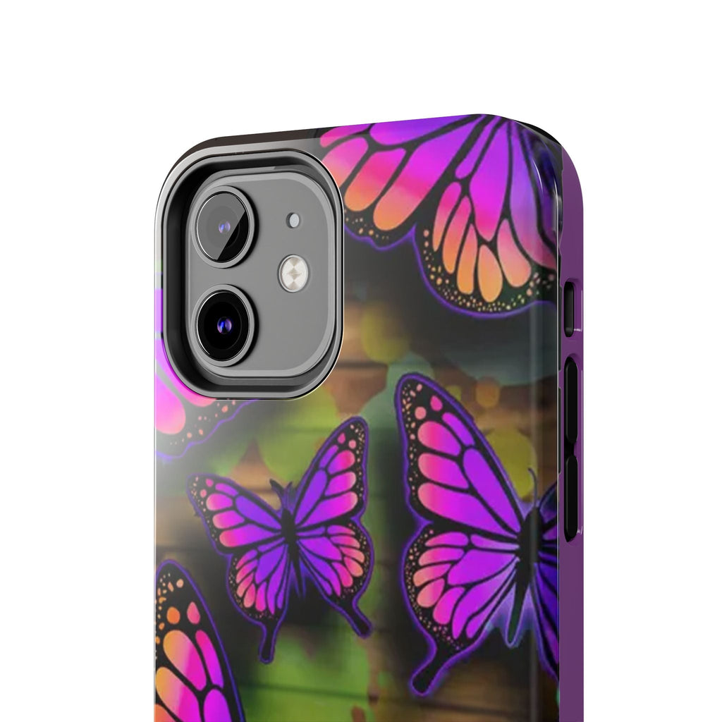 Purple Monarch Butterfly Tough Phone Case — Floral Nature Protective Cover - 314 Originals