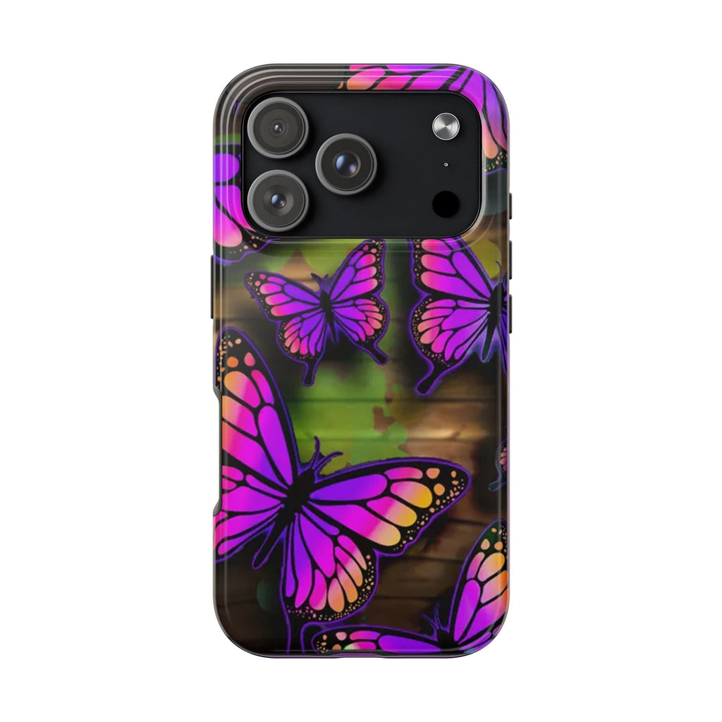 Purple Monarch Butterfly Tough Phone Case — Floral Nature Protective Cover - 314 Originals