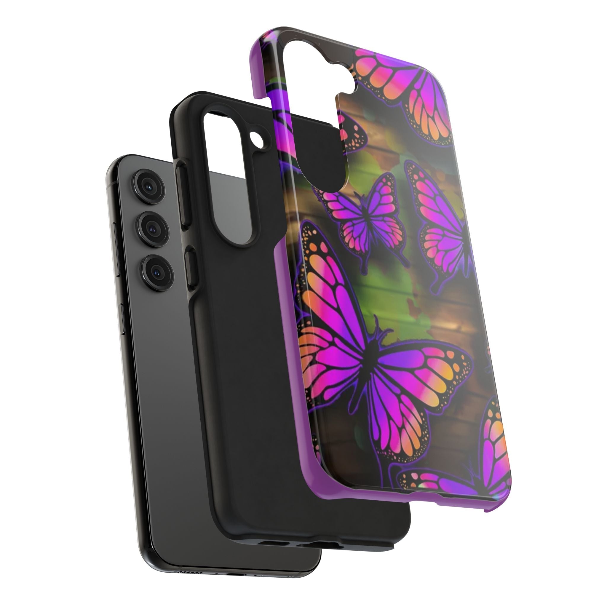 Purple Monarch Butterfly Tough Phone Case — Floral Nature Protective Cover - 314 Originals